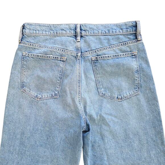 AllSaints Women's Size 32 Relaxed Fit Medium Wash High Rise Wide Leg Denim Jeans - Picture 7 of 10